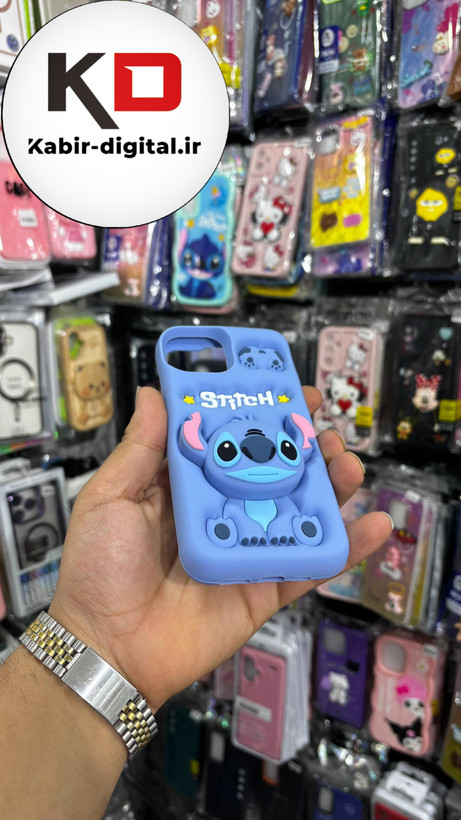 قاب گوشی iPhone 15 آیفون سیلیکونی پاک کنی پاپ سوکت دار طرح استیج Stitch