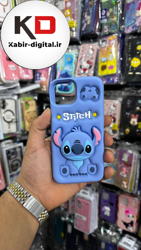 قاب گوشی iPhone 14آیفون سیلیکونی پاک کنی پاپ سوکت دار طرح استیج Stitch