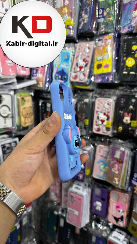 قاب گوشی iPhone 14آیفون سیلیکونی پاک کنی پاپ سوکت دار طرح استیج Stitch