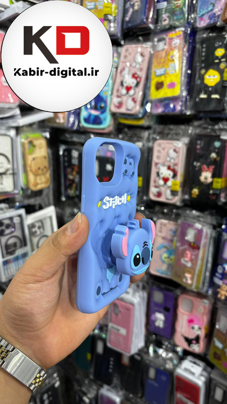 قاب گوشی iPhone 14آیفون سیلیکونی پاک کنی پاپ سوکت دار طرح استیج Stitch