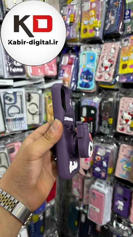 قاب گوشی iPhone 13 Pro آیفون سیلیکونی پاک کنی پاپ سوکت دار طرح Kuromi کرومی