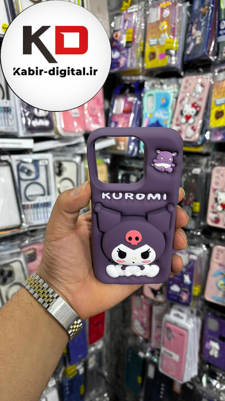 قاب گوشی iPhone 13 Pro آیفون سیلیکونی پاک کنی پاپ سوکت دار طرح Kuromi کرومی