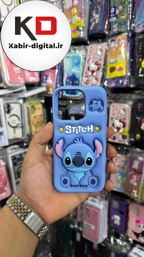 قاب گوشی iPhone 14 Pro - iPhone 15 Pro آیفون سیلیکونی پاک کنی پاپ سوکت دار طرح استیج Stitch