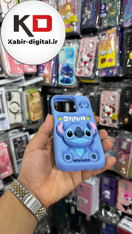 قاب گوشی iPhone 14 Pro - iPhone 15 Pro آیفون سیلیکونی پاک کنی پاپ سوکت دار طرح استیج Stitch