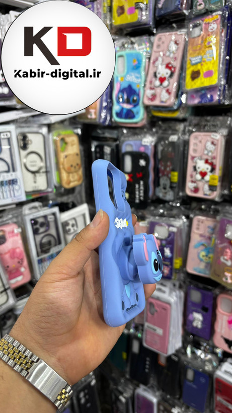 قاب گوشی iPhone 14 Pro - iPhone 15 Pro آیفون سیلیکونی پاک کنی پاپ سوکت دار طرح استیج Stitch