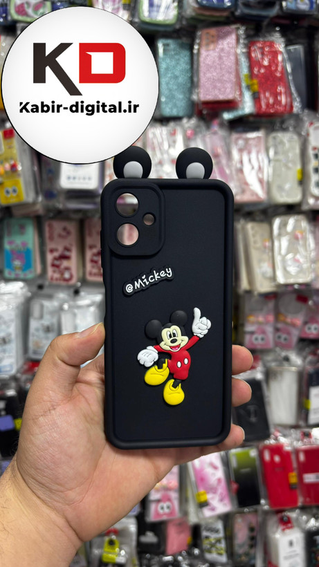 قاب گوشی Galaxy A06 سامسونگ طرح سیلیکونی ژله ای سولید SOLID سه بعدی برجسته عروسکی میکی موس محافظ لنزدار