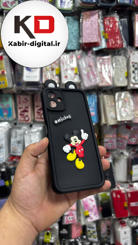 قاب گوشی Galaxy A06 سامسونگ طرح سیلیکونی ژله ای سولید SOLID سه بعدی برجسته عروسکی میکی موس محافظ لنزدار