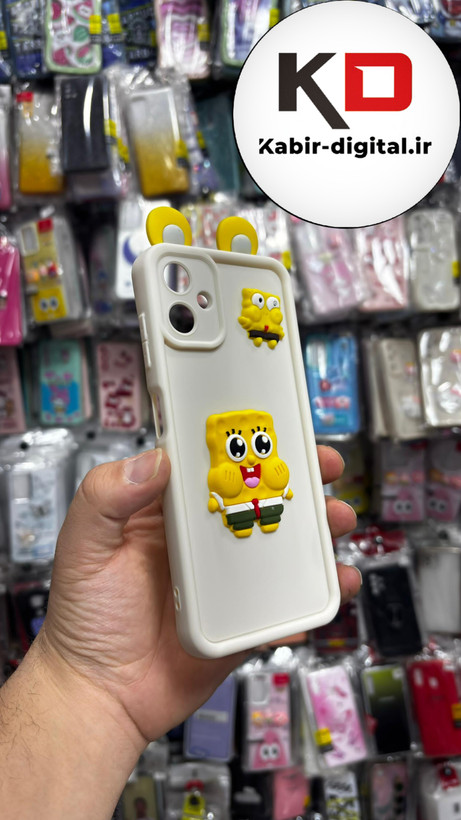 قاب گوشی Galaxy A06 سامسونگ طرح سیلیکونی ژله ای سولید SOLID سه بعدی برجسته عروسکی باب اسفنجی محافظ لنزدار
