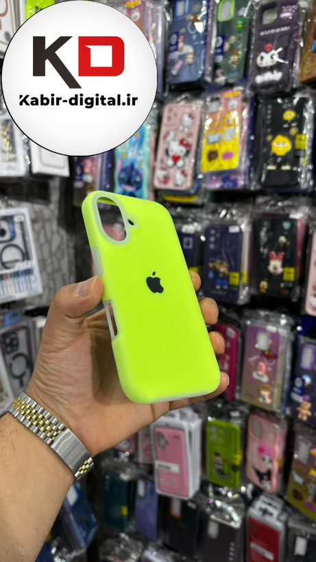 قاب گوشی iPhone 16 آیفون Q Series اورجینال سیلیکونی رنگ پاستلی سبز فسفری