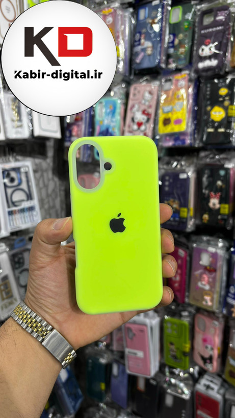 قاب گوشی iPhone 16 آیفون Q Series اورجینال سیلیکونی رنگ پاستلی سبز فسفری