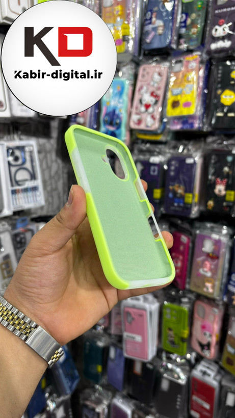 قاب گوشی iPhone 16 آیفون Q Series اورجینال سیلیکونی رنگ پاستلی سبز فسفری