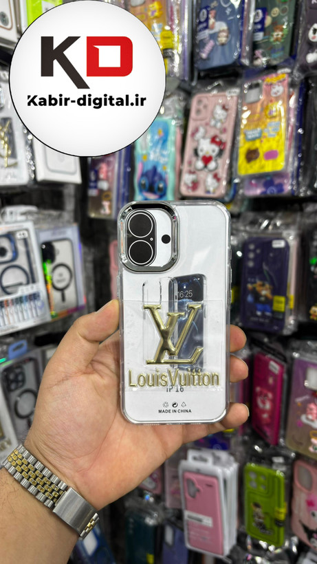 گارد شفاف ژله ایی نوشته طلاکوب برند، مناسب برای آیفون 16- طرح لویی ویتونLouis Vuitton