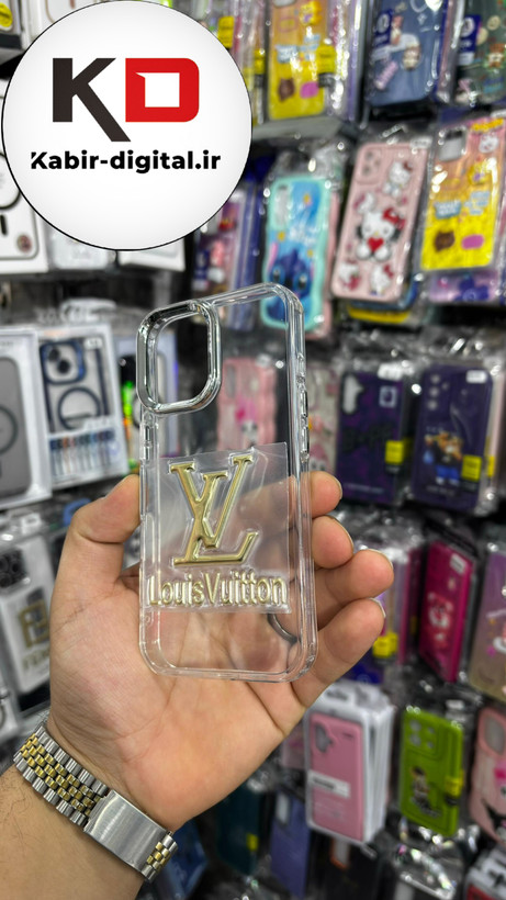 گارد شفاف ژله ایی نوشته طلاکوب برند، مناسب برای آیفون 16- طرح لویی ویتونLouis Vuitton