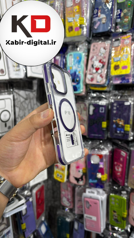 کاور شفاف گرین لاین Delgado مگ سیف اورجینال بنفش مناسب برای آیفون iphone 16