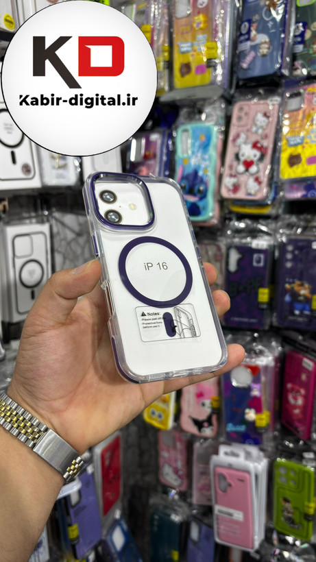 کاور شفاف گرین لاین Delgado مگ سیف اورجینال بنفش مناسب برای آیفون iphone 16