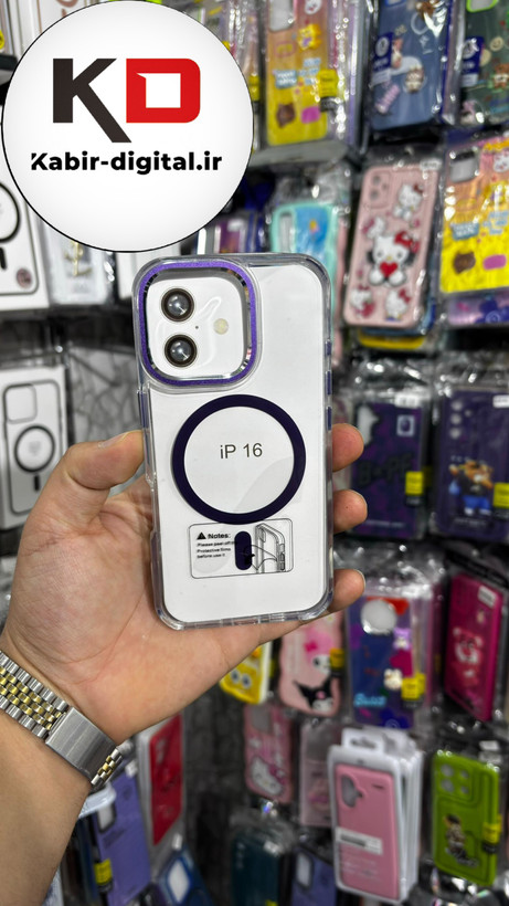 کاور شفاف گرین لاین Delgado مگ سیف اورجینال بنفش مناسب برای آیفون iphone 16