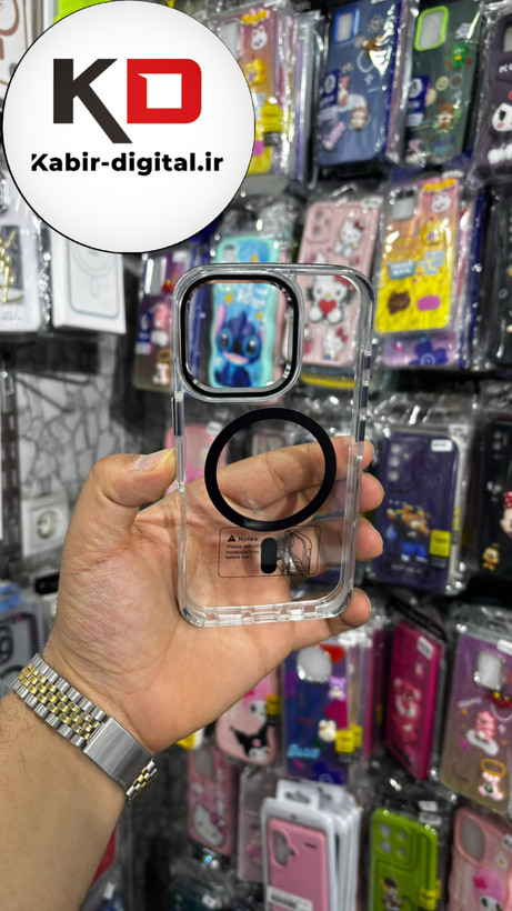 کاور شفاف گرین لاین Delgado مگ سیف اورجینال مشکی مناسب برای اپل iphone 16