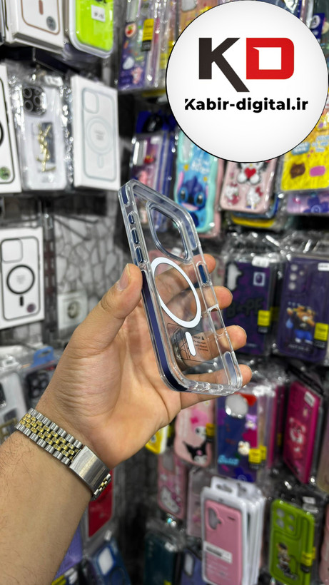 کاور شفاف گرین لاین Delgado مگ سیف اورجینال آبی مناسب برای اپل iphone 16