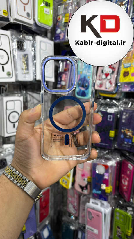 کاور شفاف گرین لاین Delgado مگ سیف اورجینال آبی مناسب برای اپل iphone 16