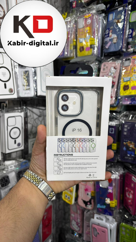 کاور شفاف گرین لاین Delgado مگ سیف اورجینال سبز مناسب برای اپل iphone 16