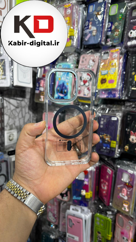 کاور شفاف گرین لاین Delgado مگ سیف اورجینال سبز مناسب برای اپل iphone 16