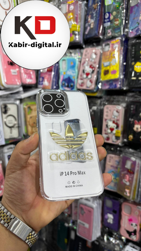 گارد شفاف ژله ایی نوشته طلاکوب برند، مناسب برای آیفون 14pro max- طرح adidas