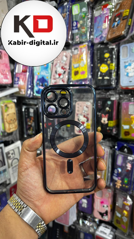 قاب گوشی iPhone 14 Pro Max آیفون Magsafe مگ سیف اورجینال شفاف محافظ لنزدار گلسی سرمه ایی