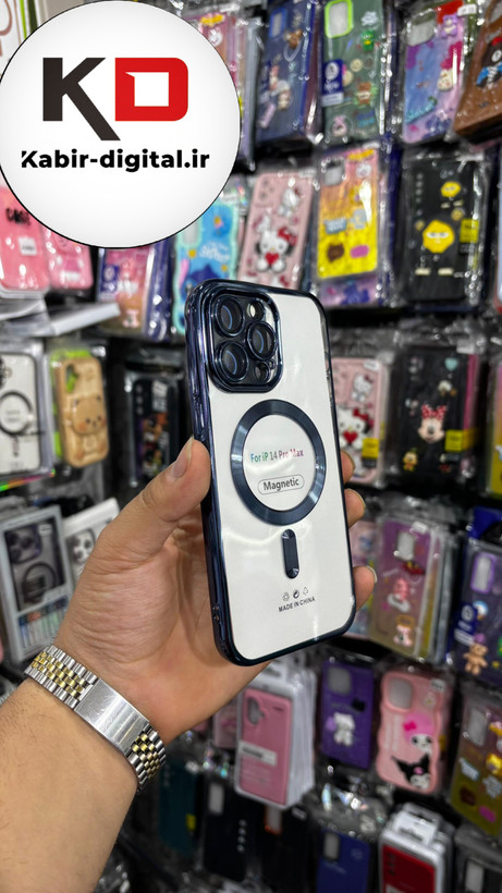 قاب گوشی iPhone 14 Pro Max آیفون Magsafe مگ سیف اورجینال شفاف محافظ لنزدار گلسی سرمه ایی