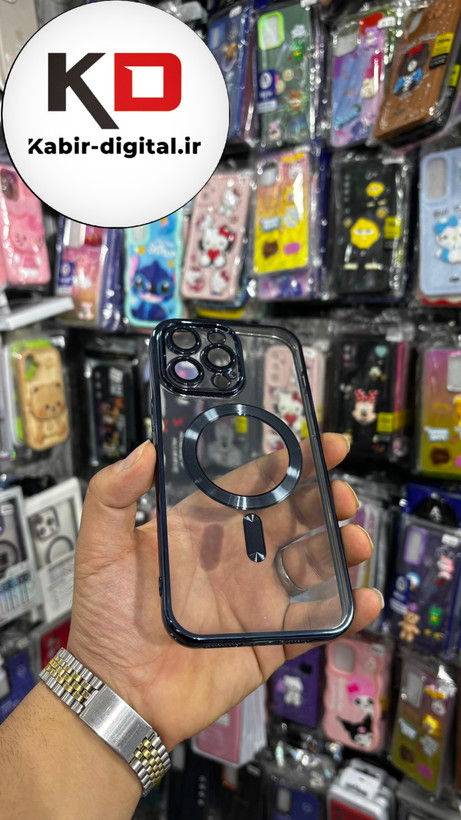 قاب گوشی iPhone 14 Pro Max آیفون Magsafe مگ سیف اورجینال شفاف محافظ لنزدار گلسی سرمه ایی