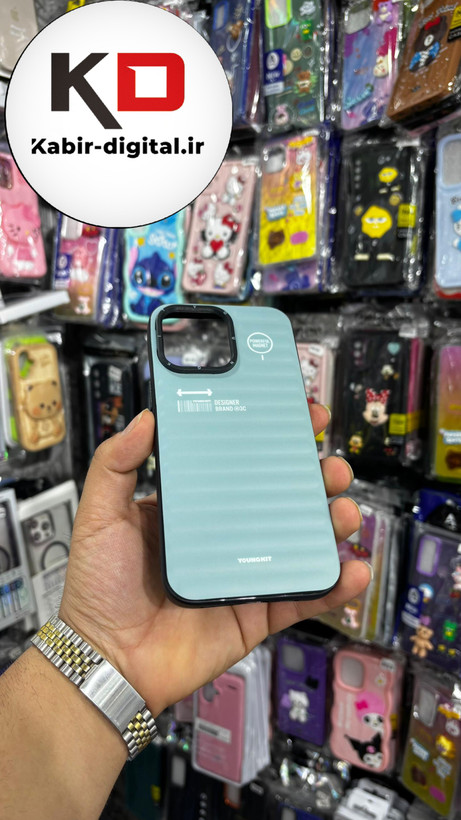 قاب طرح ضد ضربه مات یانگ کیت YoungKit گوشی iphone 14 Pro Max اپل آیفون رنگ سبز آبی