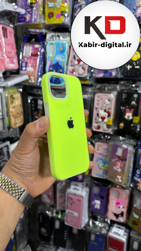 قاب گوشی iPhone 13 آیفون Q Series اورجینال سیلیکونی رنگ پاستلی سبز فسفری