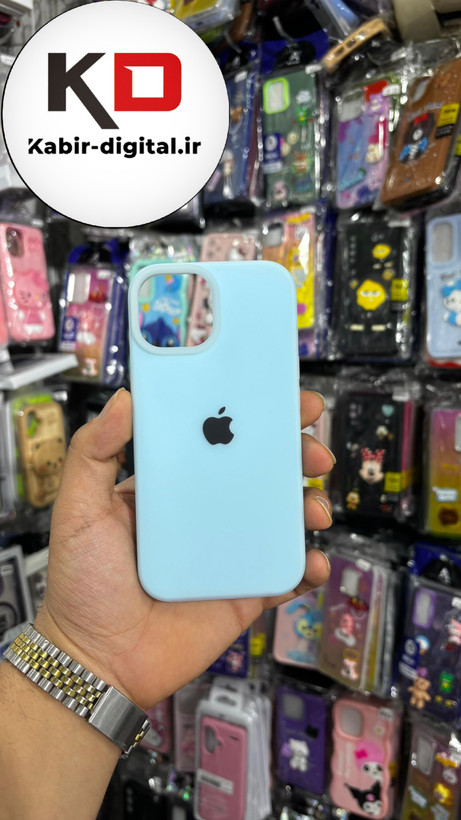 قاب گوشی iPhone 13 آیفون Q Series اورجینال سیلیکونی رنگ پاستلی آبی روشن