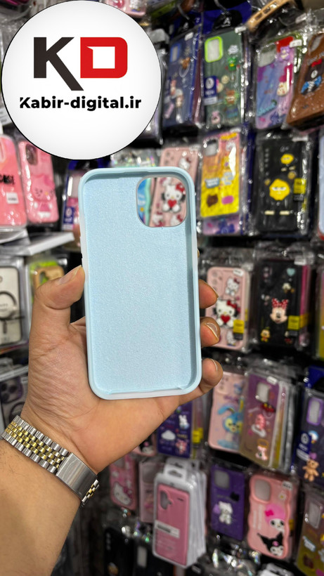 قاب گوشی iPhone 13 آیفون Q Series اورجینال سیلیکونی رنگ پاستلی آبی روشن