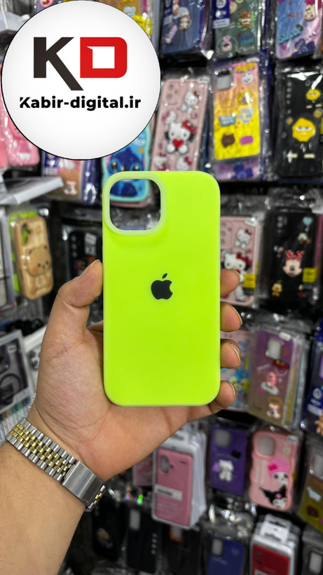 قاب گوشی iPhone 14 آیفون Q Series اورجینال سیلیکونی رنگ پاستلی سبز فسفری