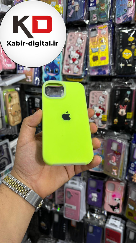 قاب گوشی iPhone 14 آیفون Q Series اورجینال سیلیکونی رنگ پاستلی سبز فسفری