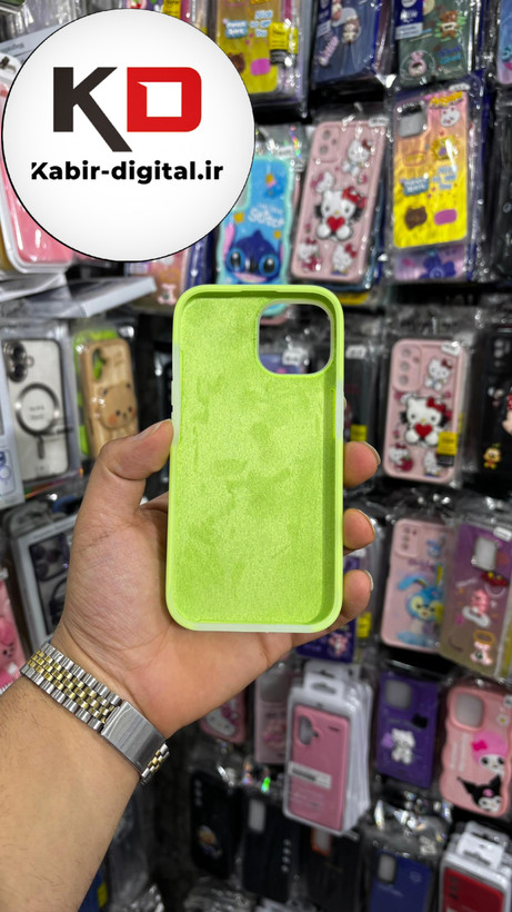 قاب گوشی iPhone 14 آیفون Q Series اورجینال سیلیکونی رنگ پاستلی سبز فسفری