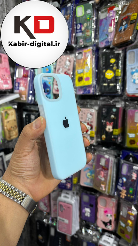 قاب گوشی iPhone 14 آیفون Q Series اورجینال سیلیکونی رنگ پاستلی آبی روشن