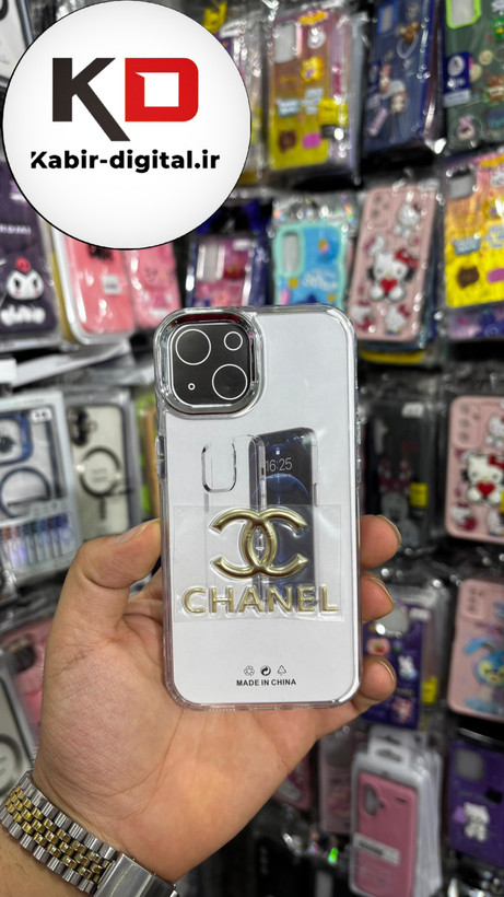 گارد شفاف ژله ایی نوشته طلاکوب برند، مناسب برای آیفون 13 - طرح CHANEL