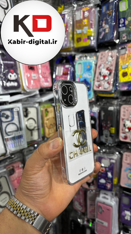گارد شفاف ژله ایی نوشته طلاکوب برند، مناسب برای آیفون 13 - طرح CHANEL