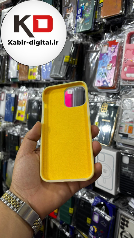 قاب گوشی iPhone 13 Pro Max آیفون Q Series اورجینال سیلیکونی رنگ پاستلی زرد