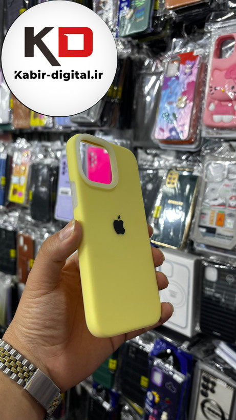 قاب گوشی iPhone 13 Pro Max آیفون Q Series اورجینال سیلیکونی رنگ پاستلی زرد