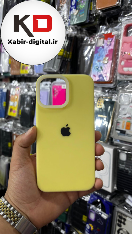 قاب گوشی iPhone 13 Pro Max آیفون Q Series اورجینال سیلیکونی رنگ پاستلی زرد