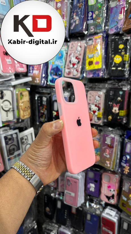 قاب گوشی iPhone 13 Pro Max آیفون Q Series اورجینال سیلیکونی رنگ پاستلی صورتی