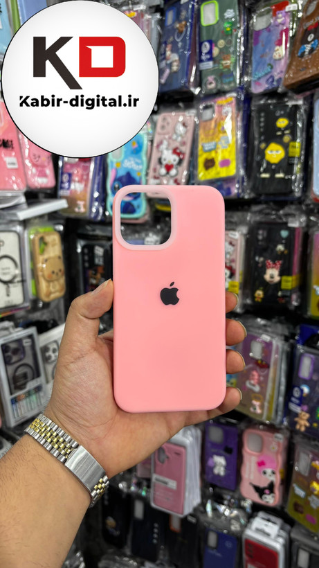 قاب گوشی iPhone 13 Pro Max آیفون Q Series اورجینال سیلیکونی رنگ پاستلی صورتی