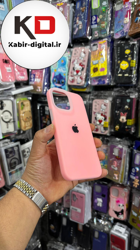 قاب گوشی iPhone 13 Pro Max آیفون Q Series اورجینال سیلیکونی رنگ پاستلی صورتی