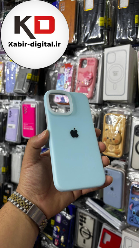 قاب گوشی iPhone 13 Pro Max آیفون Q Series اورجینال سیلیکونی رنگ پاستلی آبی روشن