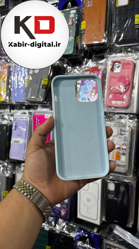 قاب گوشی iPhone 13 Pro Max آیفون Q Series اورجینال سیلیکونی رنگ پاستلی آبی روشن