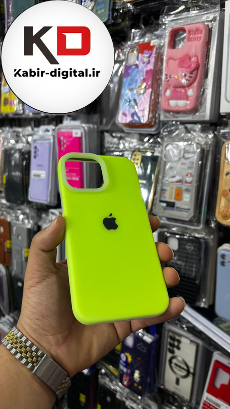 قاب گوشی iPhone 13 Pro Max آیفون Q Series اورجینال سیلیکونی رنگ پاستلی سبز فسفری