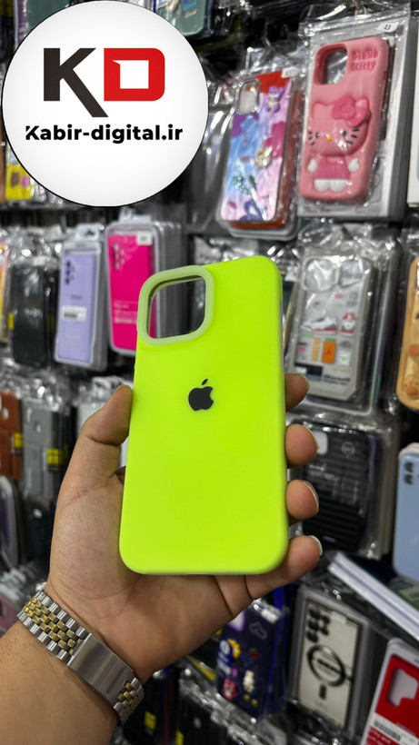 قاب گوشی iPhone 13 Pro Max آیفون Q Series اورجینال سیلیکونی رنگ پاستلی سبز فسفری