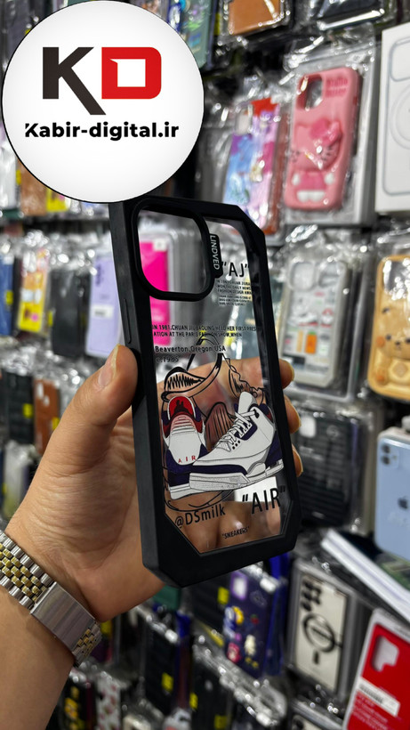 قاب گوشی iPhone 13 pro max آیفون شفاف اورجینال LINOVEO فانتزی چند ضلعی طرح کفش